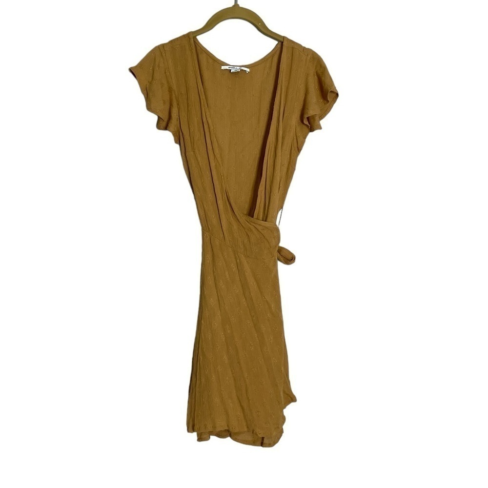 O’Neill Sand Mustard Yellow True Wrap Dress XS Cotton